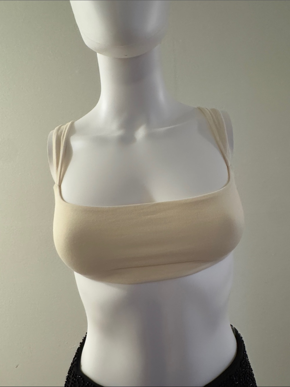 Oh Polly Cream Square Neck Crop Top